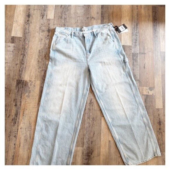 RE/DONE High-Rise Wide Leg Painter Jeans Faded Artisan Wash - Size 32 - Picture 1 of 9